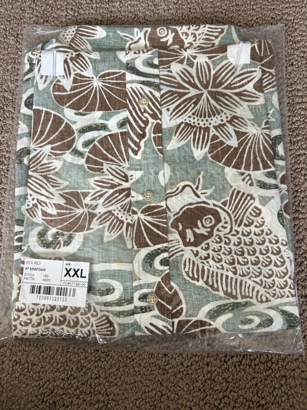 Reyn Spooner Koi Boi Tailored Fit Aloha Shirt Seafoam XXL NWT - Picture 4 of 5